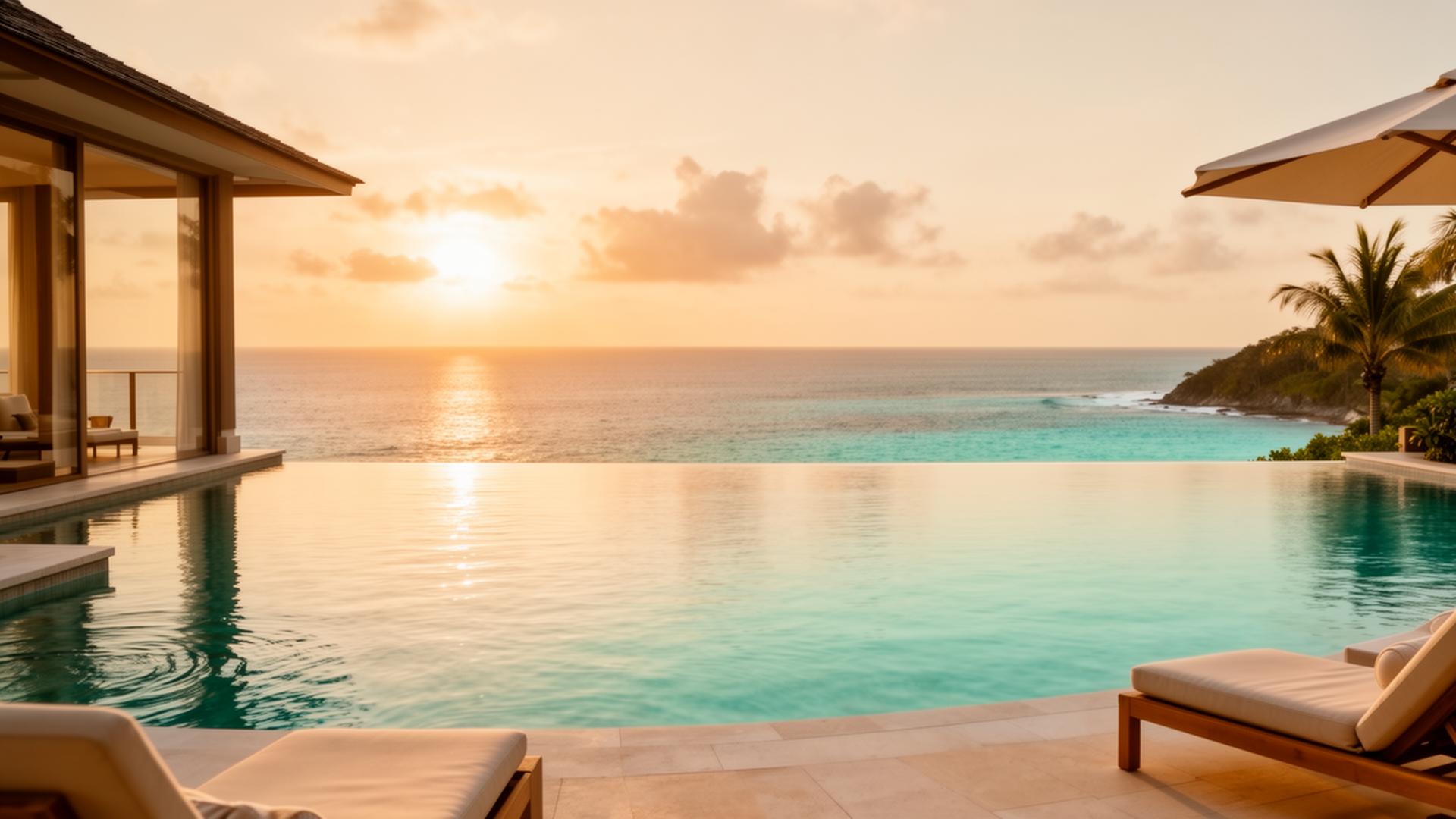 A breathtaking coastal view at golden hour — cinematic travel mood
